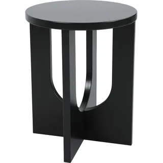 [en.casa] Beistelltisch Kysdajore , Schwarz , Holzwerkstoff , Rund , 40x50x40 cm , Wohnzimmer, Wohnzimmertische, Beistelltische