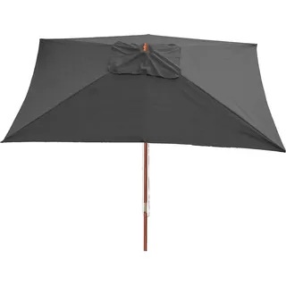 Sonnenschirm Florida, Gartenschirm Marktschirm, 3x4m Polyester/Holz 6kg anthrazit - Grau