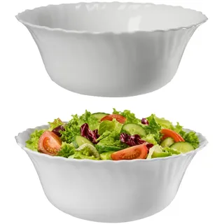 KADAX Schüssel ∅ 17,5 cm, Schale aus gehärtetem Glas, Obstschale, Salatschüssel, Dessertschale, Müslischüssel, Suppenschale, Snackschale, Spülmaschinenfest (Weiß)