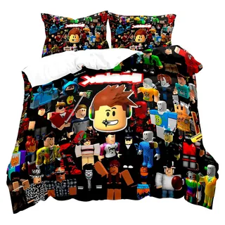Roblx Bettwäsche 135x200, Anime Bettwäsche-Sets, Kinderbettwäsche, inklusive Kissenbezug 50x75cm, 2-teilig, für Mädchen und Teenager