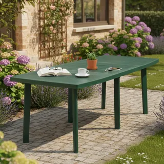 Dmora - Ausziehbarer rechteckiger Tisch mit 6 Beinen, Made in Italy, 144x90x72 cm (geschlossen), Farbe Grün