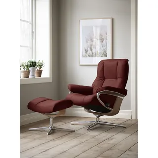 Stressless® »Mayfair« Set, Relaxsessel mit Hocker, mit Hocker, mit Cross Base, Größe S, M & L, Holzakzent Eiche rot