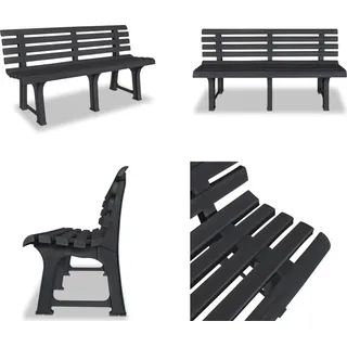 vidaXL Gartenbank 145,5 cm Kunststoff Anthrazit - Gartenbank - Gartenbänke - Terassenbank - Terassenbänke - Grau