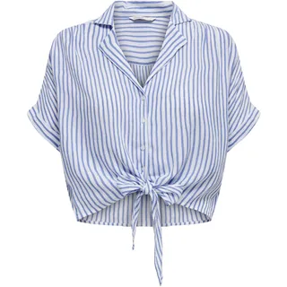 Only Onlpaula Life S/S Tie Shirt blau XS