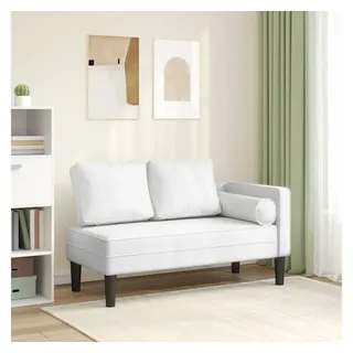 vidaXL Chaiselongue mit Kissen Weiß Kunstleder