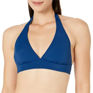 Amazon Essentials Damen Bikini-Badeanzug-Oberteil mit Leichter Unterstützung und gebundenem Neckholder (in Übergröße erhältlich), Tiefblau, 46