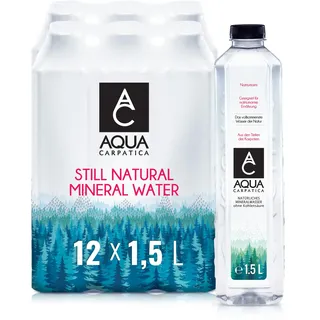 AQUA CARPATICA 1.5L x 6 Still Water Premium Natürliches Mineralwasser, Mit Natürlichen Elektrolyten, 100% Recycelbar, BPA Frei, Ohne Kohlensäure, Perfekt für die Zubereitung von Babynahrung