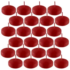 MGE - 24 Schwimmkerzen - Dekorative Kerzen - Schwimmende Teelichter - Teelicht für Wasser - Tafelkerzen - 4 Stunden Brenndauer - Made in Spain - Rot