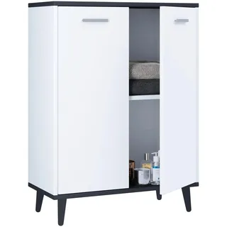VCM Kommode Landos 60 x 81 x 28 cm Anthrazit/Weiß