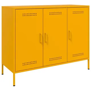 vidaXL Sideboard Senfgelb 100,5x39x79 cm Stahl