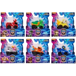 PAW Patrol , Rescue Wheels, Pup Squad Racers Sortiment mit Mini-Flitzern und fest verbauter Welpenfigur, geeignet für Kinder ab 3 Jahren, Polizeiwagen, PAW Patrol, 3 Jahr(e), Kunststoff, Schwarz, Blau - Schwarz, Blau