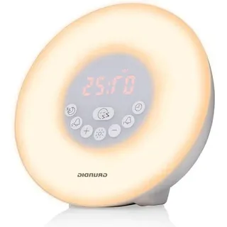 Wake-Up Light – Lichtwecker mit Sonnenaufgangssimulation – Digitaler Wecker mit 10 Naturgeräuschen und Farbwechsel – Inklusive Schlummer- und Timer-Funktion