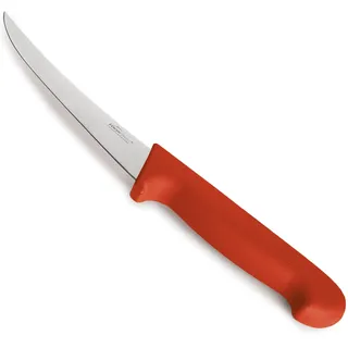 LACOR - 38340 - Ausbeinmesser, rotes Fleischmesser, Edelstahl, fester und ausgewogener Schnitt, ergonomischer roter und rutschfester TPV-Griff, 12.5 cm