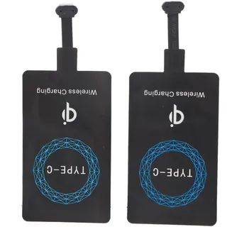 2er-Pack Type-C Qi Wireless Charger Selbstklebende Empfänger-Aufkleber für Mobiltelefone