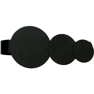 GARDINIA Raffspange Kreise mit Magnetverschluss, Vorhang-Raffhalter für Vorhänge oder Stoffe, 14,5 x 6,5 cm, Metall, Schwarz