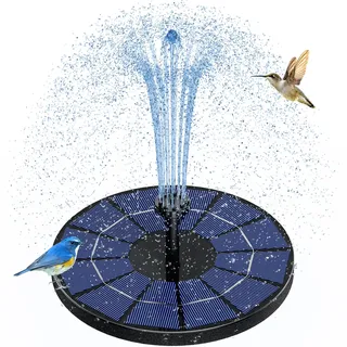 AISITIN Springbrunnen mit 3,5W Solar Panel, Solarbrunnen für Draussen Eingebaute 1500 mAh Batterie, Wasserpumpe Schwimmender Fontäne Pumpe mit 10 Fontänenstile für Garten, Vogel-Bad, Fisch-Behälter