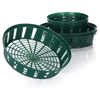 com-four® 6-teiliges Set Pflanzkörbe für Blumenzwiebeln, Anzucht-Pflanzschale zum Einpflanzen und Aufbewahren von Zwiebelpflanzen, grüne Zwiebelkörbe (06teilig Set Pflanzschale - 22cm 31cm)