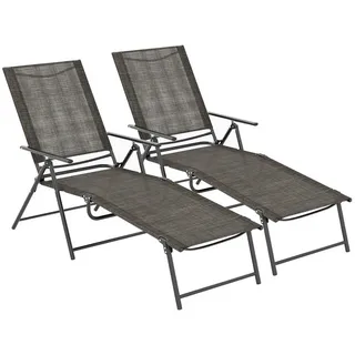 Costway Sonnenliege 64 x 65 x 0 cm Braun/Schwarz