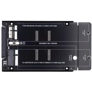 xiwai 2,5 Zoll SATA 22Pin auf 2010 2011 2012 Mac Air Pro Retina SSD 12+6Pin 17+7Pin A1425 A1398 MC975 MC976 Gehäuse Gehäuse Konverter