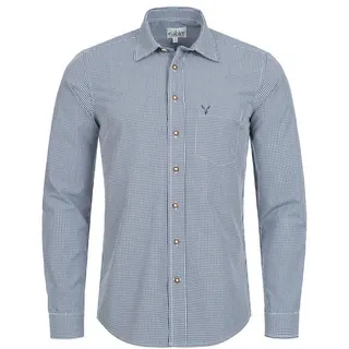 Trachtenhemd NÜBLER "Trachtenhemd langarm Rudi", Herren, Gr. M, EURO, blau, Obermaterial: 70% Baumwolle CO. 30% Polyester PES., Hemden Trachtenhemd