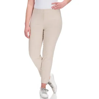 Stoffhose KJBRAND "Susie XS Ankle Bengaline", Damen, Gr. 52 (26), K-Gr, beige, Web, Obermaterial: 80% Viskose, 17% Polyamid, 3% Elasthan, skinny fit knöchellang, Hosen Stoffhose, Sommerhose mit Schlupfbund