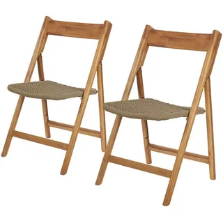 Butlers Klappstuhl (2er-Set) Boho Garden , Braun , Holz , 49x84x54 cm , Esszimmer, Stühle, Klappstühle