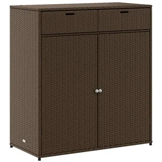 vidaXL Gartenschrank Braun 105x55x113 cm Poly Rattan - Braun