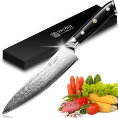 PAUDIN Damastmesser Kochmesser 20 cm Küchenmesser Damaskus Messer mit Ergonomischem G10-Griff, Scharfes Japanisches VG10-Stahl-Kochmesser