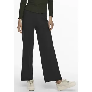 Only Jerseyhose »ONLEMMA – Weite Hose mit Gummizug und softer Ripp-Qualität« weiter Schnitt, elastischer Bund, modisch, unifarben, Jersey, schwarz