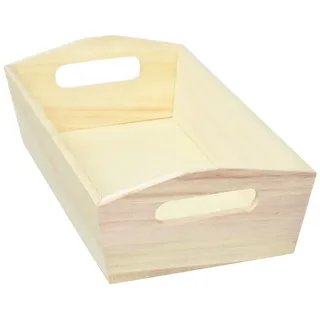 Artemio VIBAR Korb aus Holz, rechteckig, Beige, 28 x 9 x 14 cm