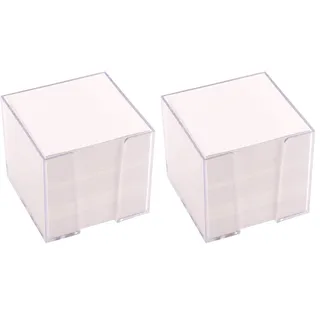 D.RECT 9461 Zettelbox Zettelkasten Kunststoff | 85x85x80mm circa700blatt|Weißgefüllt (Packung mit 2)