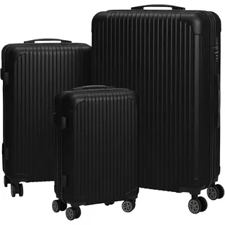 Relaxdays Koffer-Set 3-tlg. schwarz
