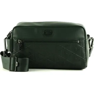 LACOSTE Leder Umhängetasche Nomogramme Crossover Bag Sinople dunkelgrün - dunkelgrün