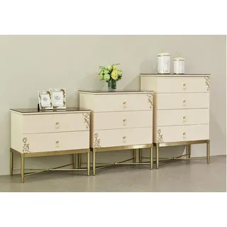 Klassische Barock modern Stil Kommode Sideboard Kommoden Holz Schrank Anrichte - Weiß