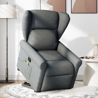 vidaXL Massagesessel mit Aufstehhilfe Dunkelgrau Stoff - Grau