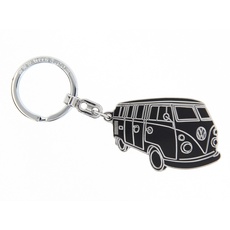 Bild VW Collection - Volkswagen Metall Schlüssel-Anhänger-Ring Schlüsselbund-Accessoire Keyholder im T1 Bulli Bus Design (Silhouette/Schwarz)