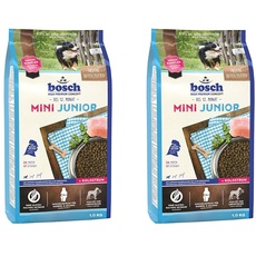 Bosch HPC Mini Junior | Hundetrockenfutter zur Aufzucht Kleiner Rassen (bis 15 kg) | 1 x 1 kg (Packung mit 2)