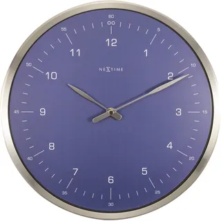Nextime Wanduhr - Ø 33 cm - Metall - Blau - '60 Minutes'