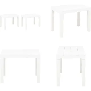 vidaXL Gartenbänke 2 Stk. Weiß Kunststoff - Gartenbank - Gartenbänke - Außenbank - Außenbänke - Weiß