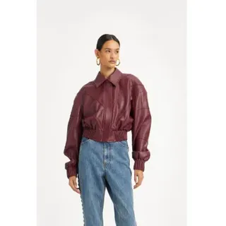 Rotate für Damen. 1142432734 Bomberjacke Paspelierung burgunderrot (36), Lässig, Recyceltes Polyester, Nachhaltig, Bordeaux