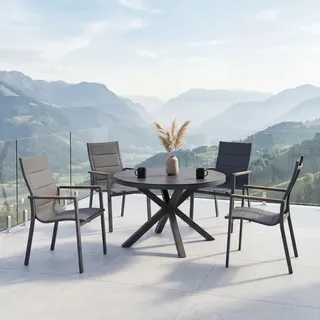 LC Garden Unicamo/Bondino Gartenmöbel-Set Teak Armlehnen 5Tlg. ⌀150cm