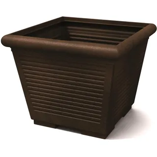 Kloris Pflanzkübel quadratisch Millerighe Harz für den Außenbereich 48 x 48 cm Höhe 40 cm Farbe Braun 48 Liter Hohe Qualität Made in Italy
