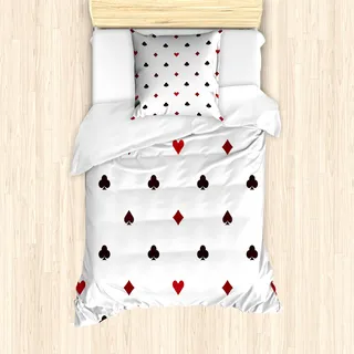 ABAKUHAUS Kasino Mantele, Glücksspiel-Club Minimalist, Milbensicher Allergiker geeignet mit Kissenbezügen, 135 cm x 200 cm - 80 x 80 cm, Red Rubin Maroon