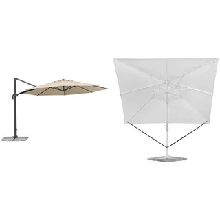 Schneider Sonnenschirm Rhodos Grande, natur, 400 cm rund Windsicherung für Ampelschirme, 313-00, schwarzes Polyesterband, 0.09 kg, 273 x 2 x 0.2 cm