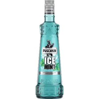 Puschkin | Ice Mint | Eisig-frischer Pfefferminzgeschmack | Perfekt pur oder als Basis für Cocktails | 0,7L | 15% Vol.