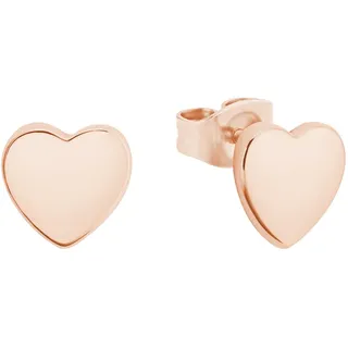 Paar Ohrstecker AMOR "Herz", rosa (roségoldfarben), Ohrringe, Damen, Silber 925 (Sterlingsilber), Paar Ohrstecker