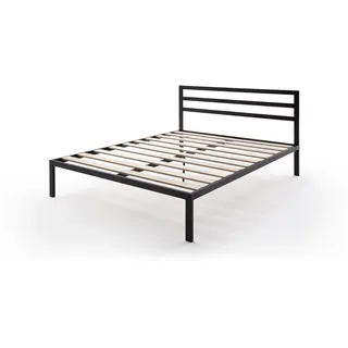 Robas Lund, Bett, Metallbett, Hans, Bettgestell inkl. Lattenrost, schwarz, 160 x 200 cm, 89006MS2