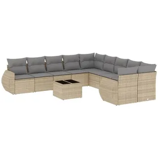 VidaXL 3221918, Hellgrau, Rattan, Gehärtetes Glas, 110 kg, Erwachsene & Kinder, 550 mm, 550 mm - Hellgrau