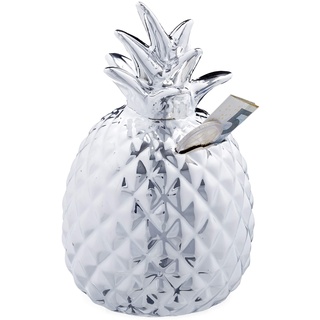 Relaxdays Spardose Ananas in Silber,