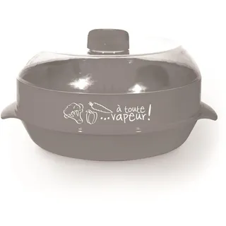 COOK CONCEPT Mikrowellen-Dampfgarer mit Einsatz 1,2 L Zufällige Farbe | Kunststoff, Dampfgarer, herausnehmbarer Einsatz, mikrowellengeeignet, Wasserbehälter, 1,2 l Fassungsvermögen, Farbe zufällig